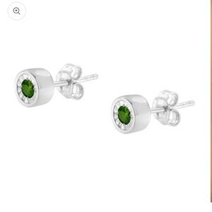 Haus of Brilliance Round Brilliant-Cut Green Diamond Miracle-Set Stud Earrings
